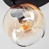 Koyoto ceiling light, globe light Amber, clear, Smoke-coloured, 3-light sources