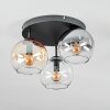Koyoto ceiling light, globe light Amber, clear, Smoke-coloured, 3-light sources