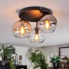 Koyoto ceiling light, globe light Amber, clear, Smoke-coloured, 3-light sources