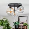 Koyoto ceiling light, globe light Amber, clear, Smoke-coloured, 3-light sources