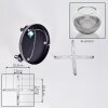 Koyoto ceiling light, globe light chrome, clear, Smoke-coloured, 3-light sources