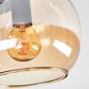 Koyoto ceiling light, globe light Amber, 3-light sources