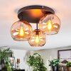 Koyoto ceiling light, globe light Amber, 3-light sources