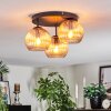 Koyoto ceiling light, globe light Amber, 3-light sources