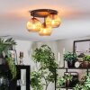 Koyoto ceiling light, globe light Amber, 3-light sources