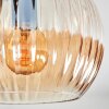 Koyoto ceiling light, globe light Amber, 3-light sources