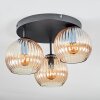 Koyoto ceiling light, globe light Amber, 3-light sources
