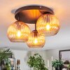 Koyoto ceiling light, globe light Amber, 3-light sources