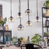 Koyoto hanging light, globe light, pendant light Amber, clear, Smoke-coloured, 6-light sources