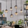 Koyoto hanging light, globe light, pendant light Amber, clear, Smoke-coloured, 6-light sources