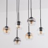 Koyoto hanging light, globe light, pendant light Amber, clear, Smoke-coloured, 6-light sources