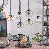 Koyoto hanging light, globe light, pendant light Amber, clear, Smoke-coloured, 6-light sources