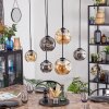 Ripoll hanging light, globe light, pendant light Amber, Smoke-coloured, 6-light sources