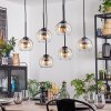 Koyoto hanging light, globe light, pendant light Amber, clear, 6-light sources