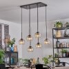 Koyoto hanging light, globe light, pendant light Amber, clear, 6-light sources