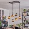 Koyoto hanging light, globe light, pendant light blue, gold, coppery, 6-light sources