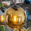 Koyoto hanging light, globe light, pendant light blue, gold, green, 6-light sources