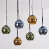 Koyoto hanging light, globe light, pendant light blue, gold, green, 6-light sources