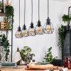 Yaak hanging light, pendant light Ecru, black, 5-light sources