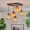 Koyoto ceiling light, globe light gold, black, 5-light sources
