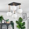 Gastor ceiling light, globe light gold, black, 5-light sources