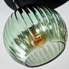 Koyoto ceiling light, globe light blue, green, coppery, 3-light sources