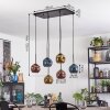 Ripoll hanging light, globe light, pendant light blue, gold, coppery, 6-light sources