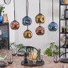 Ripoll hanging light, globe light, pendant light blue, gold, coppery, 6-light sources