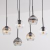 Ripoll hanging light, globe light, pendant light Amber, clear, Smoke-coloured, 6-light sources