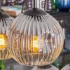 Ripoll hanging light, globe light, pendant light chrome, clear, Smoke-coloured, 6-light sources
