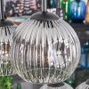 Ripoll hanging light, globe light, pendant light chrome, clear, Smoke-coloured, 6-light sources