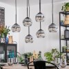 Ripoll hanging light, globe light, pendant light clear, Smoke-coloured, 6-light sources