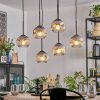 Ripoll hanging light, globe light, pendant light clear, Smoke-coloured, 6-light sources