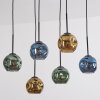 Ripoll hanging light, globe light, pendant light blue, gold, green, 6-light sources