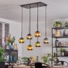 Koyoto hanging light, globe light, pendant light blue, gold, green, coppery, 6-light sources