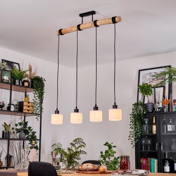 Bassagoda hanging light, pendant light Ecru, black, 4-light sources
