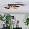 Macos ceiling light LED Wood like finish, black, 1-light source