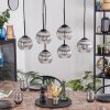 Koyoto hanging light, globe light, pendant light clear, Smoke-coloured, 6-light sources