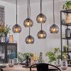 Koyoto hanging light, globe light, pendant light Smoke-coloured, 6-light sources