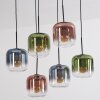 Lauden hanging light, pendant light blue, green, clear, coppery, 6-light sources