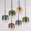 Lauden hanging light, pendant light Amber, blue, green, clear, coppery, 6-light sources