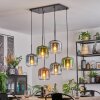 Lauden hanging light, pendant light blue, green, clear, coppery, Smoke-coloured, 6-light sources