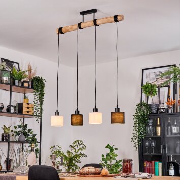 Bassagoda hanging light, pendant light Ecru, black, 4-light sources