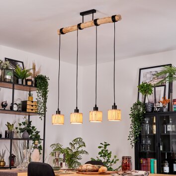 Bongal hanging light, pendant light Ecru, black, 4-light sources