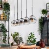 Koyoto hanging light, globe light, pendant light Ecru, black, 5-light sources