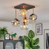 Koyoto ceiling light, globe light gold, black, 5-light sources