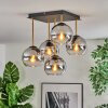 Koyoto ceiling light, globe light gold, black, 5-light sources
