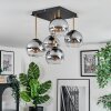 Koyoto ceiling light, globe light gold, black, 5-light sources