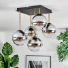 Koyoto ceiling light, globe light gold, black, 5-light sources