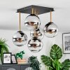 Koyoto ceiling light, globe light gold, black, 5-light sources